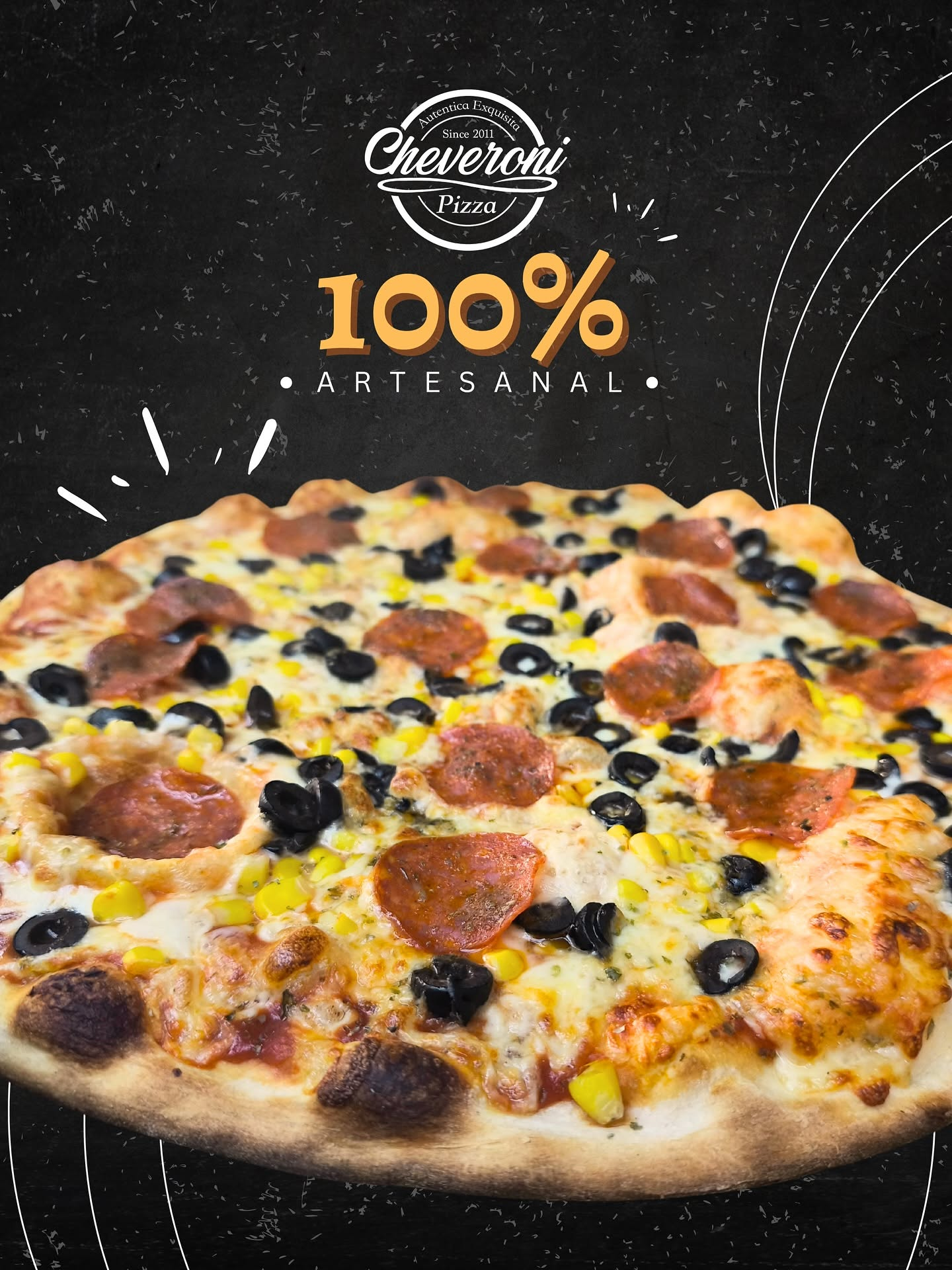 Pepperoni aceitunas y choclo