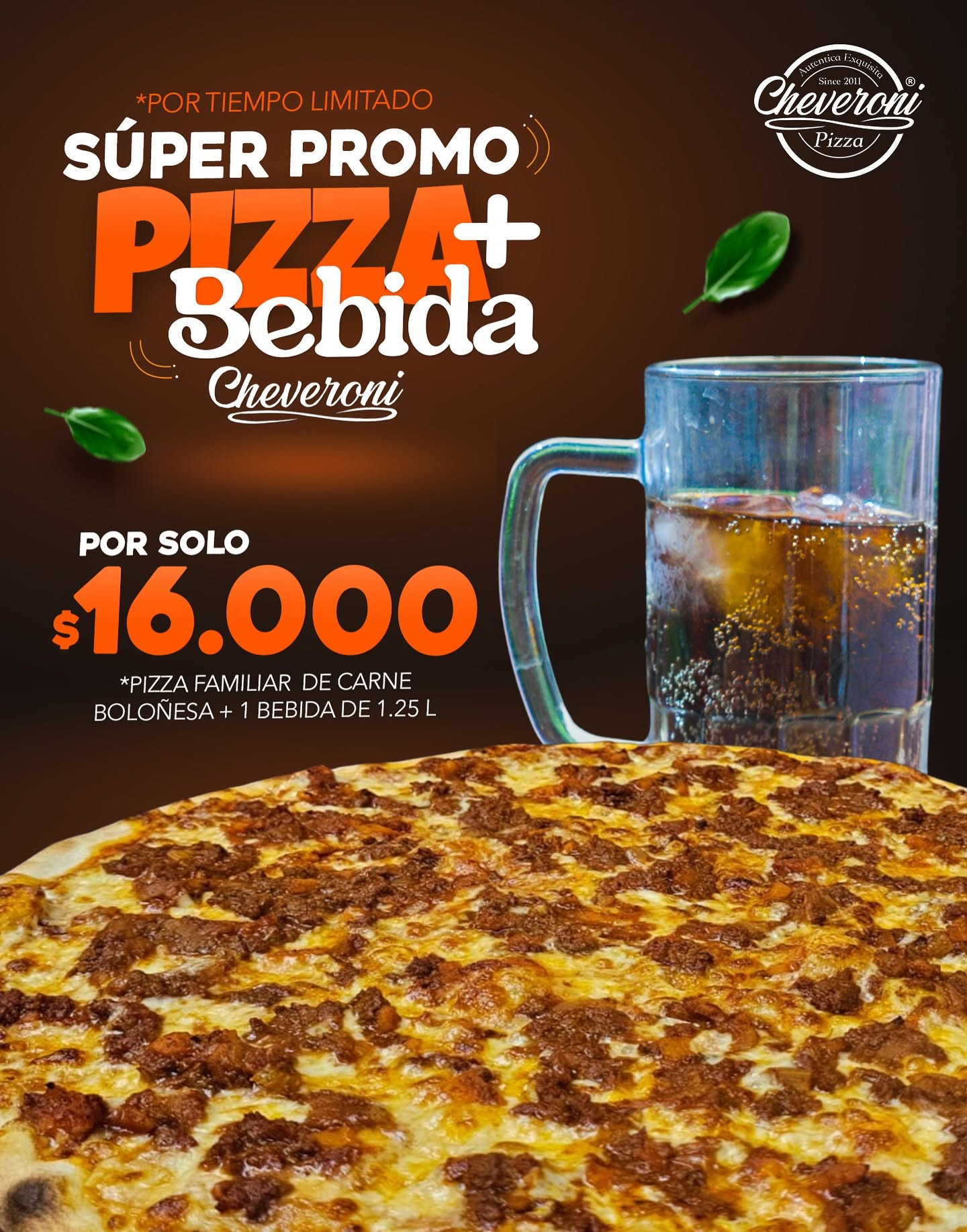 Boloñesa más bebida